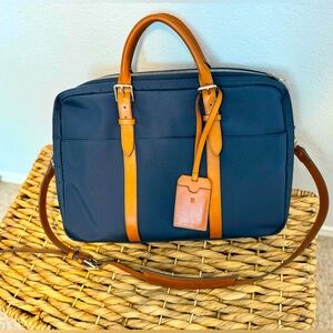 Stuart and Lau Blue and Tan, the Carry Briefcase